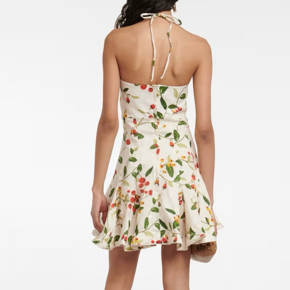Agua Bendita Anturio Linen Dress Halter Top Mini Med - Picture 2 of 10